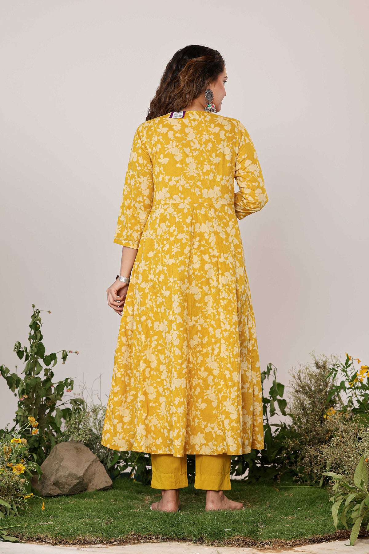 Yellow anarkali dress​