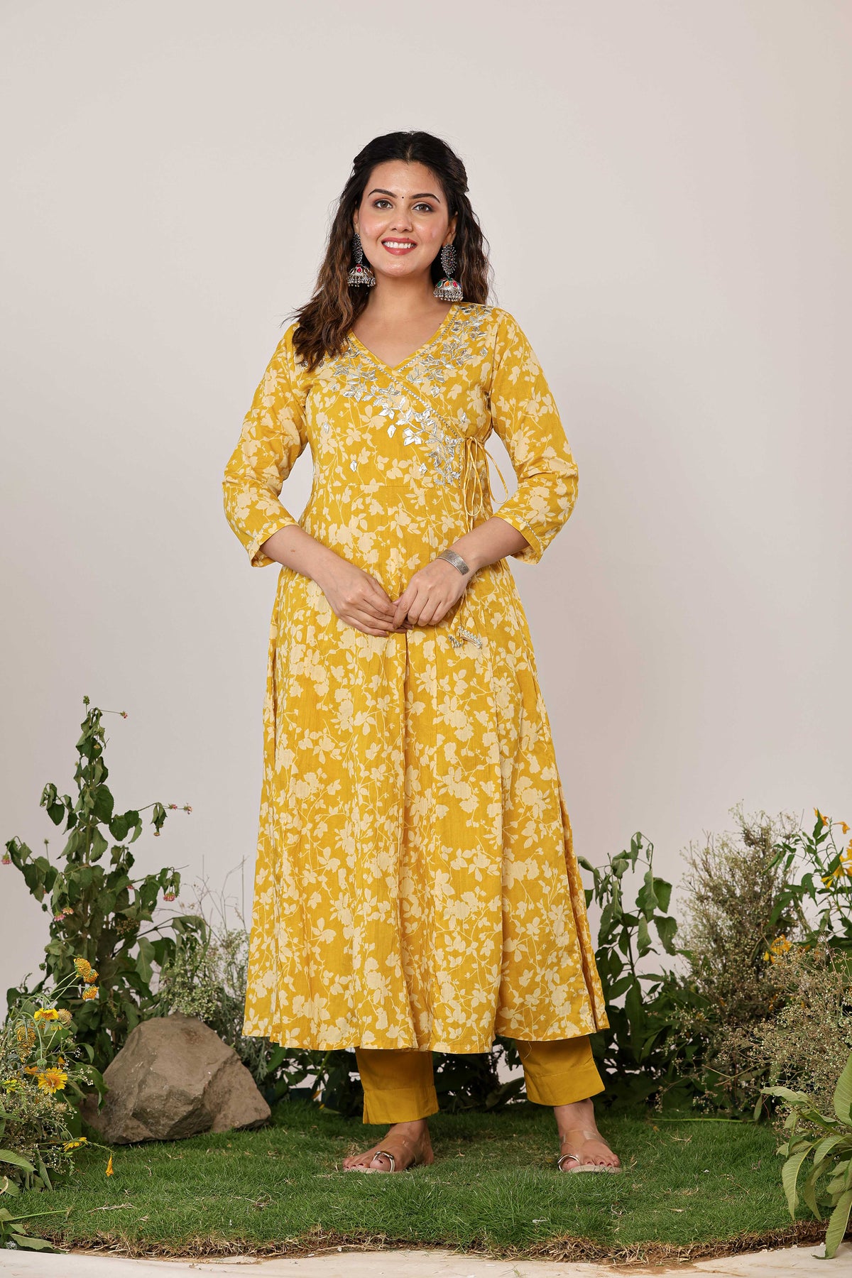 Yellow anarkali dress​