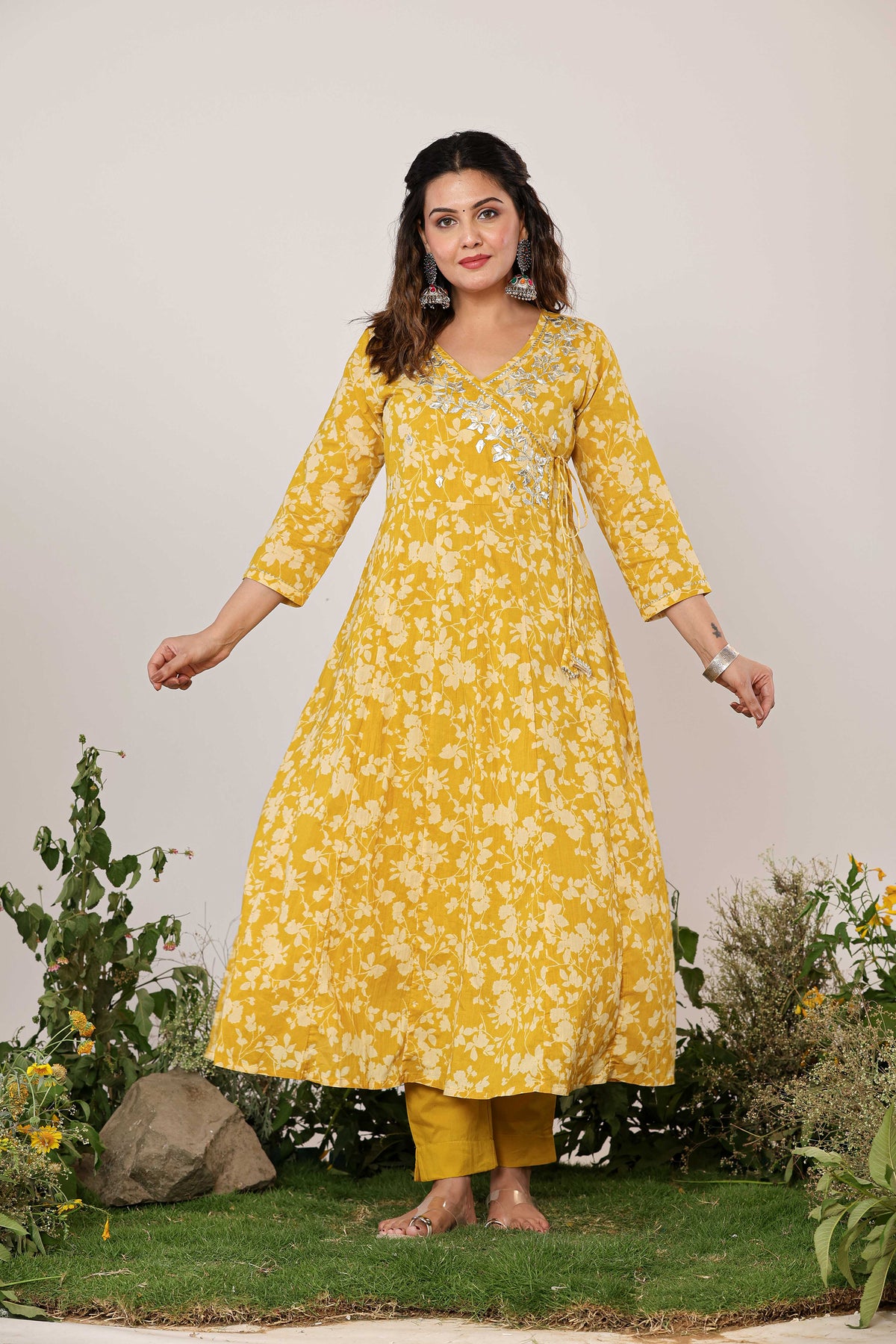 Yellow anarkali dress​