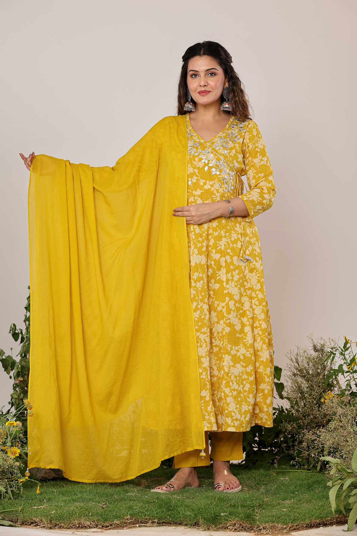 Yellow anarkali dress​
