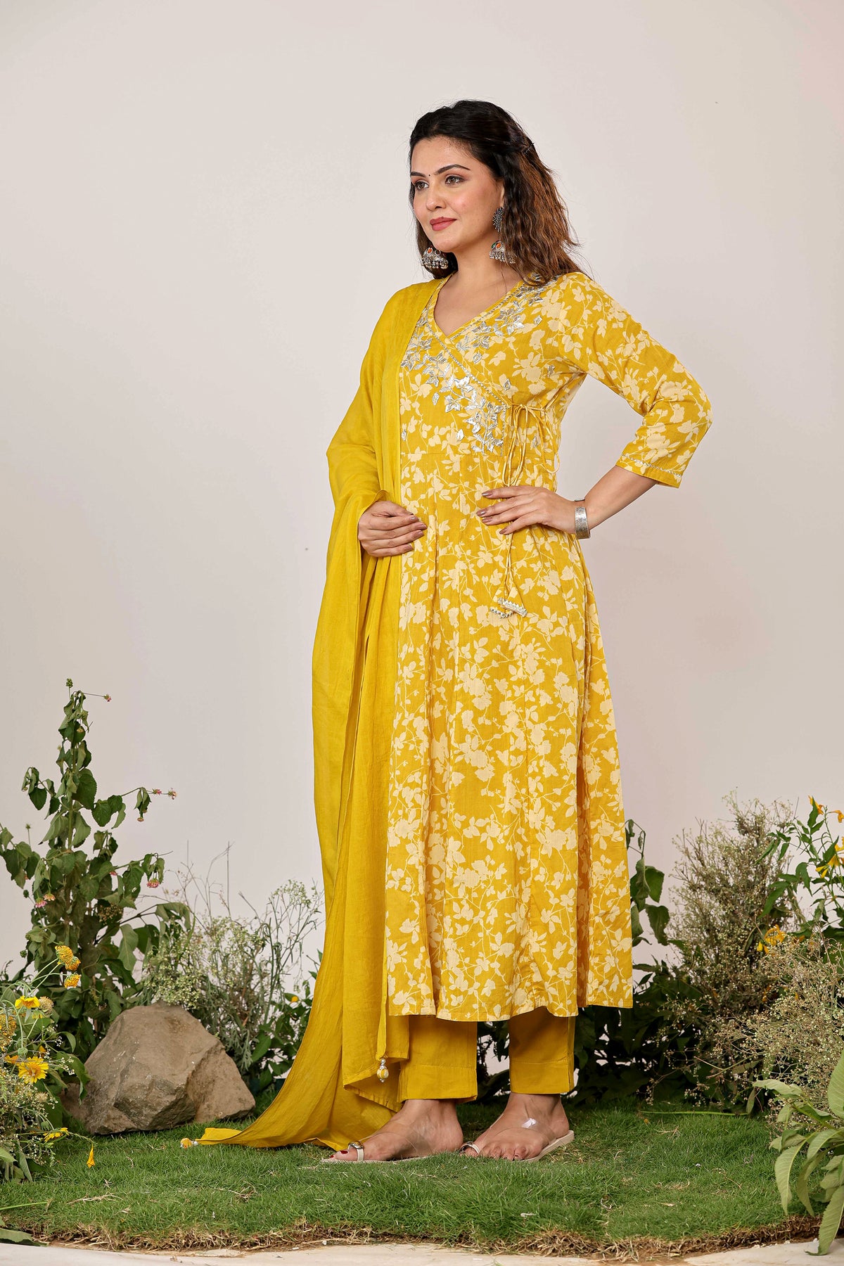 Yellow anarkali dress​