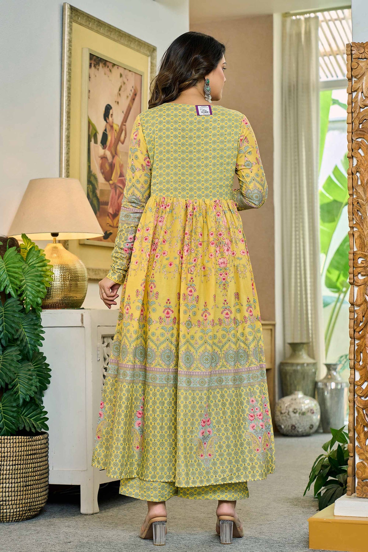Ravika Pastel Aqua Yellow Anarkali Dress