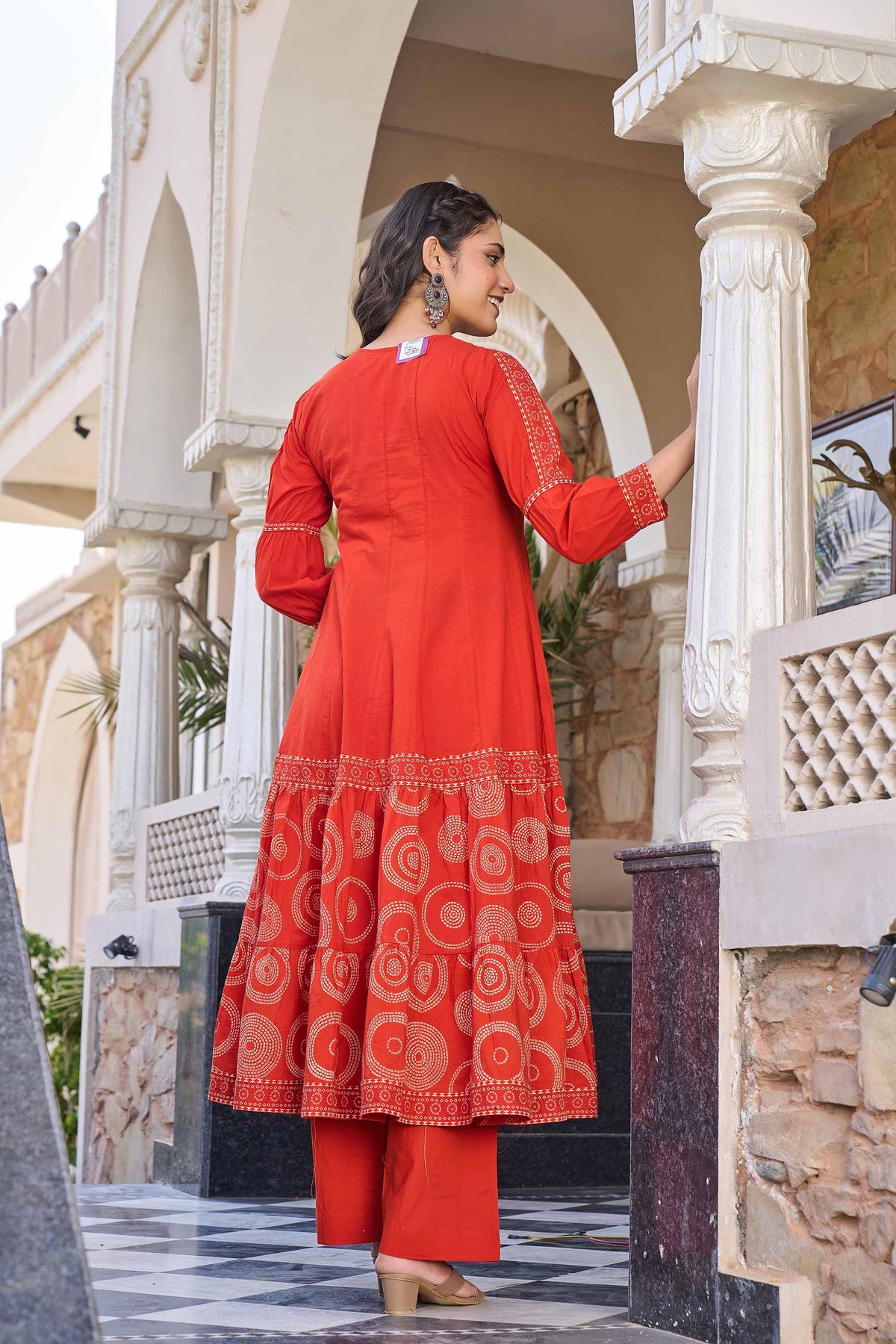 anarkali dress fore women in red
