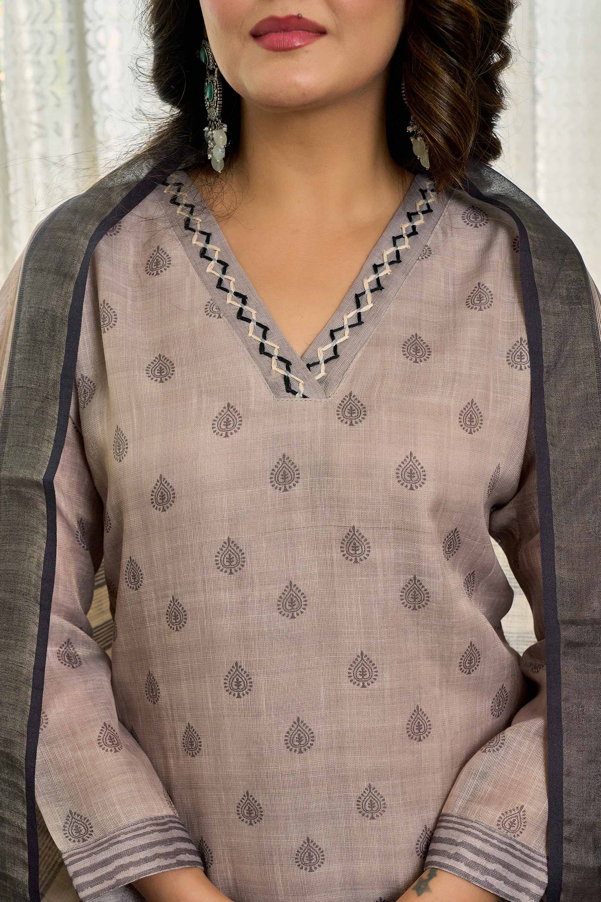 Mehal Grey Kurti Set