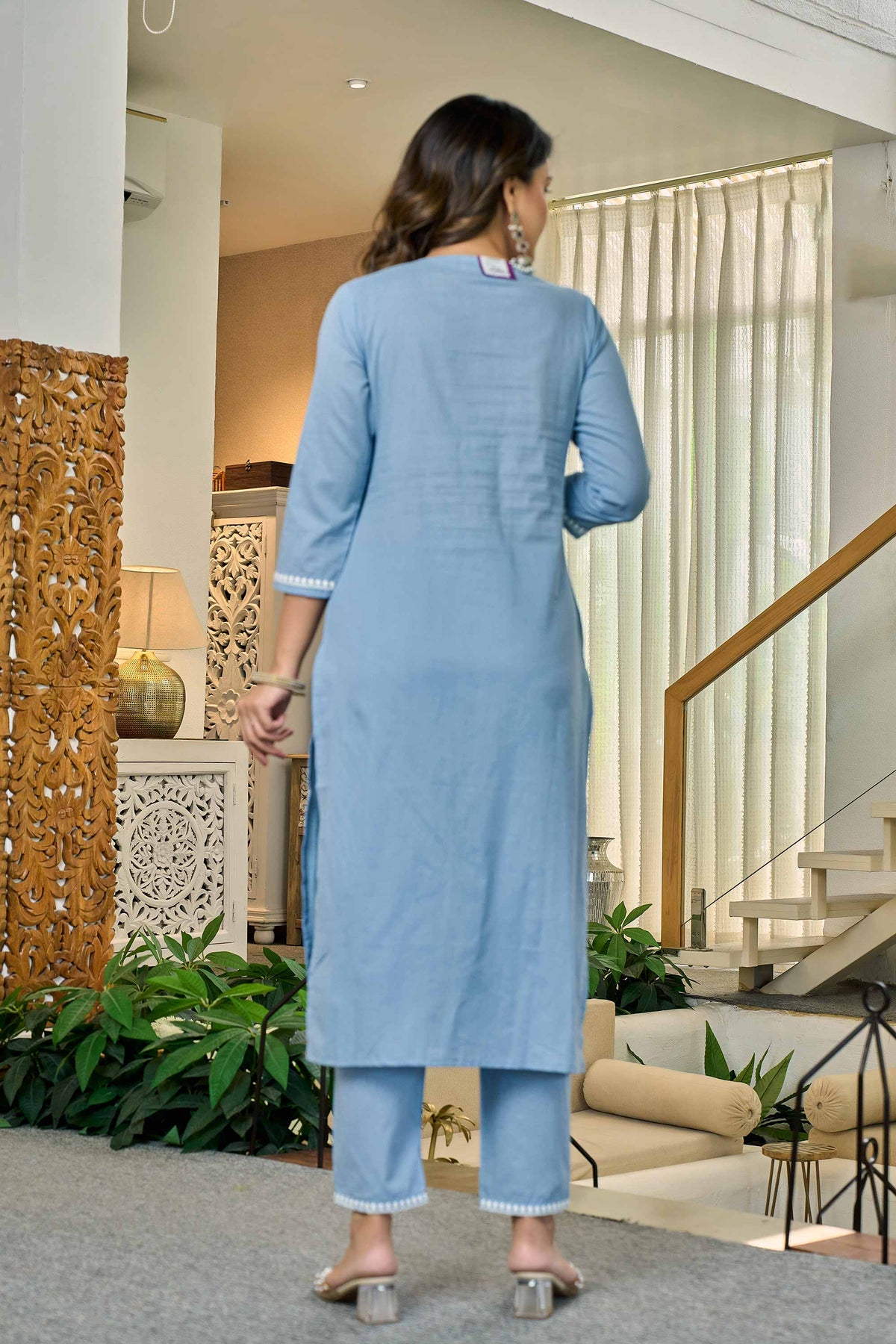 Nimaya Sky Blue Kurti Set