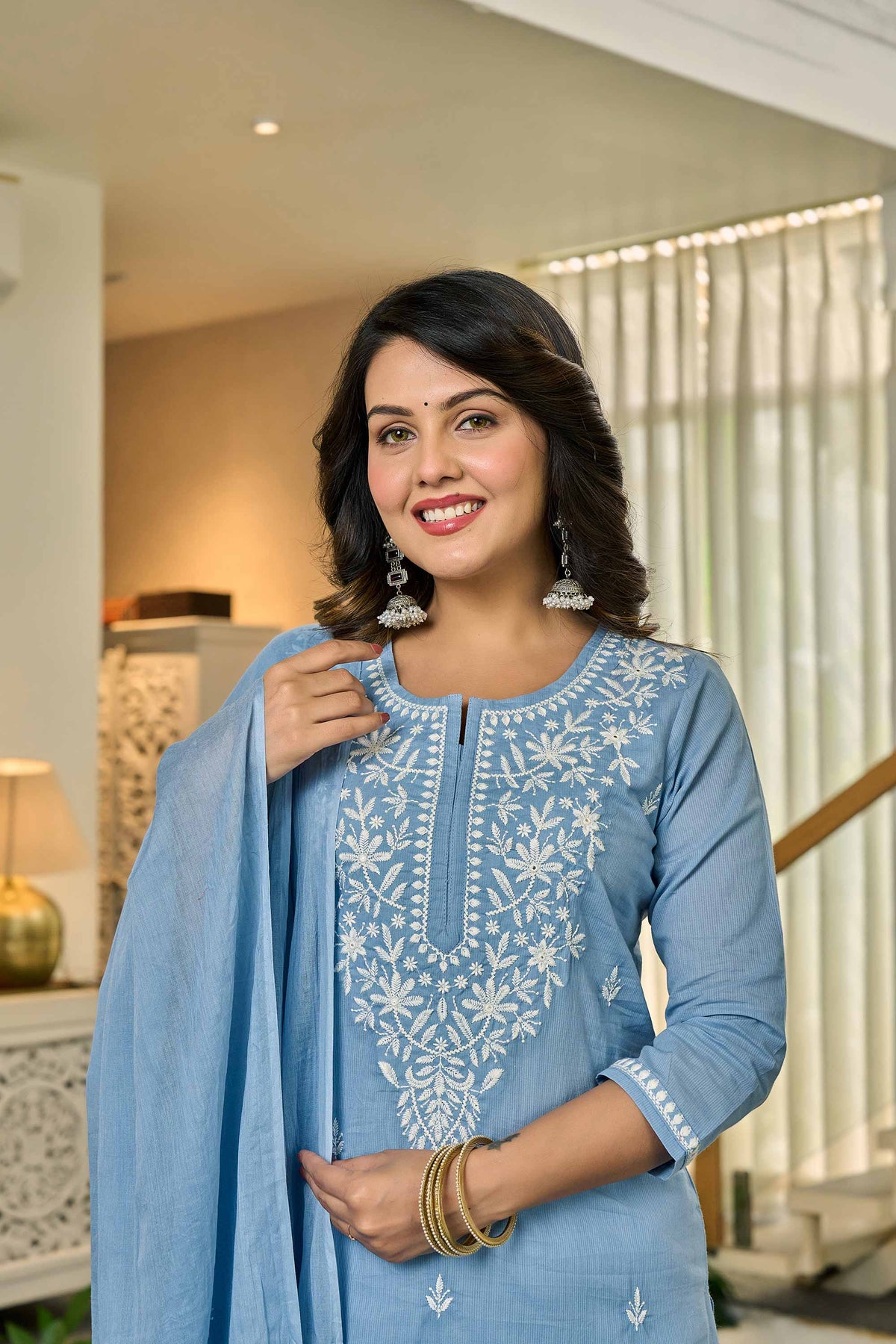 Nimaya Sky Blue Kurti Set