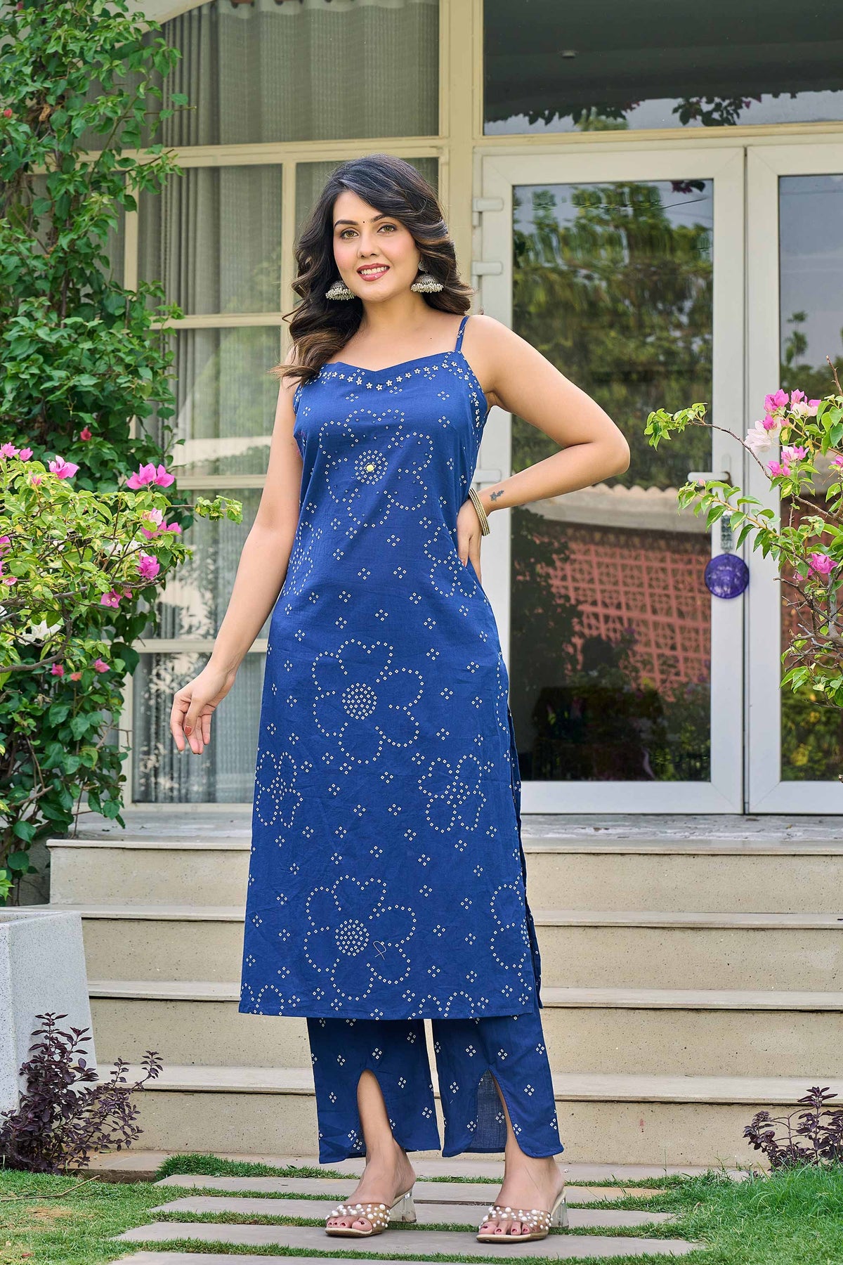 kurti set for women in dark blue