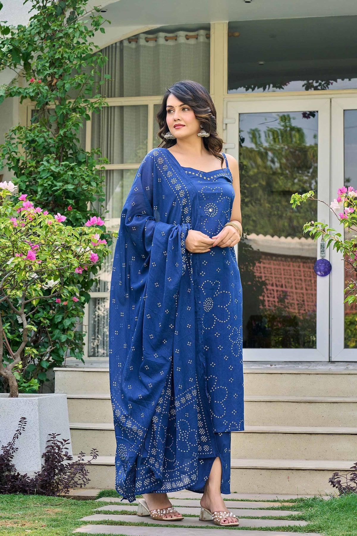 kurti set for women in dark blue