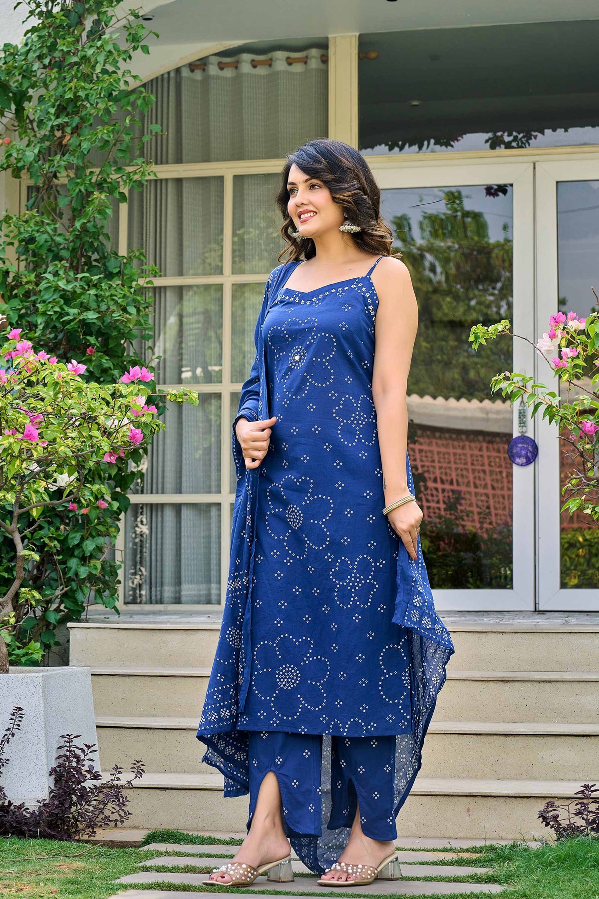 kurti set for women in dark blue