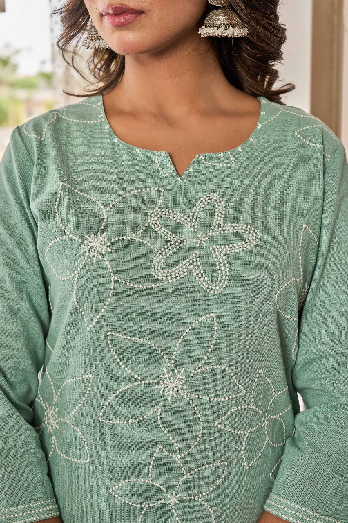 kurti set for women in mint green