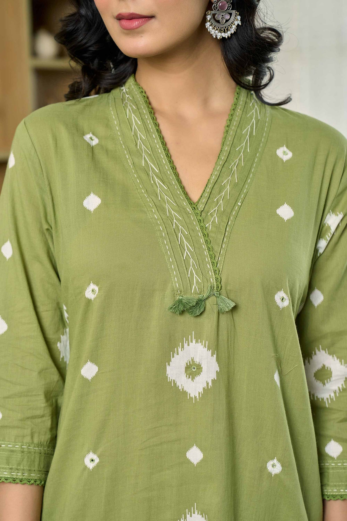 kurti set for women in light green