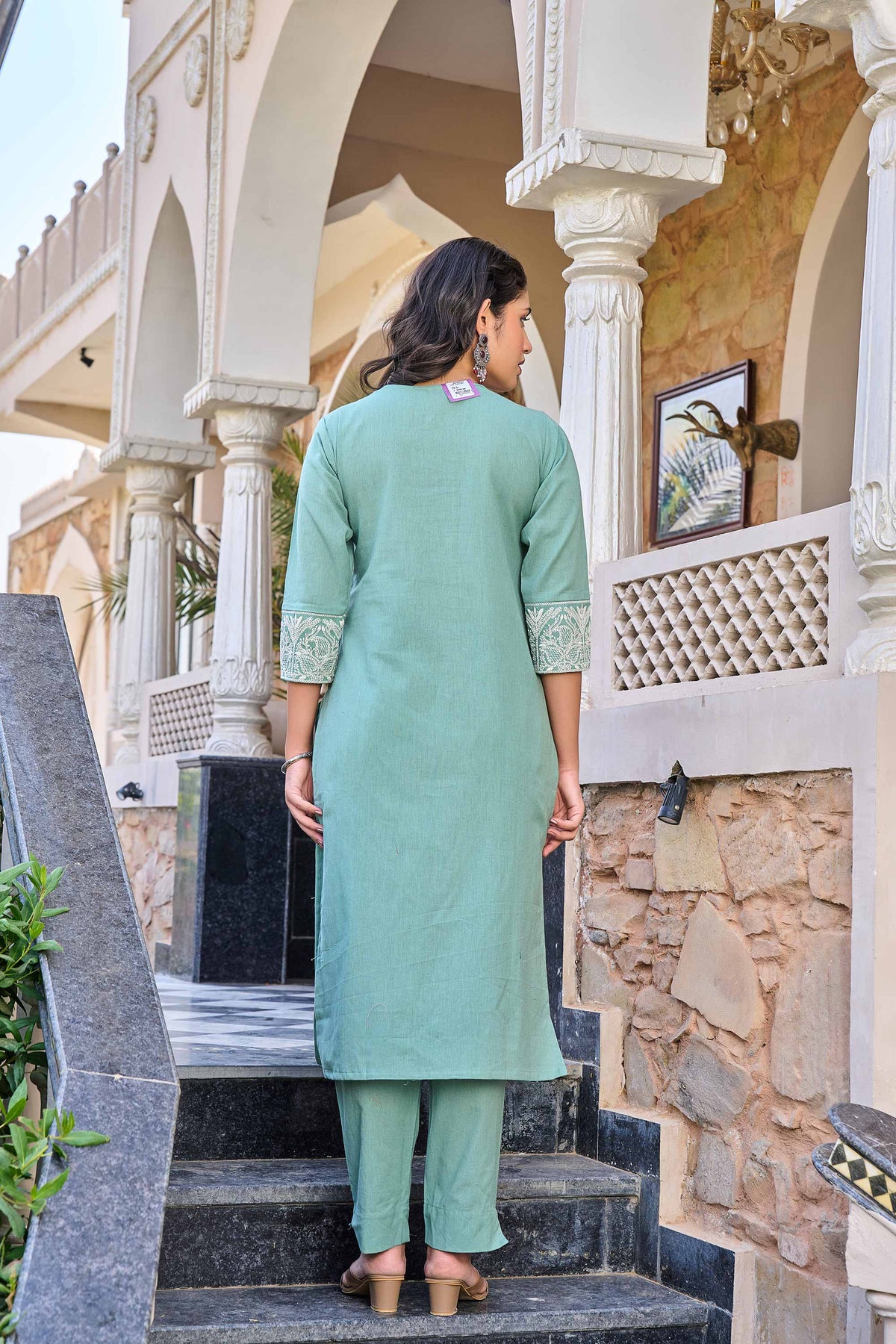 kurti set for women in sea green