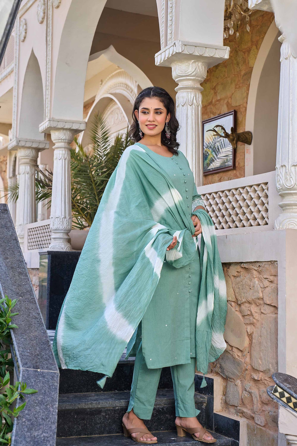 kurti set for women in sea green
