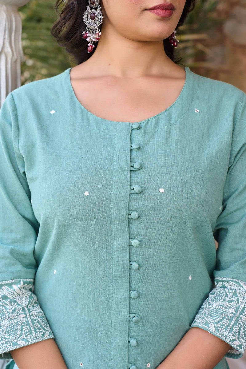 kurti set for women in sea green