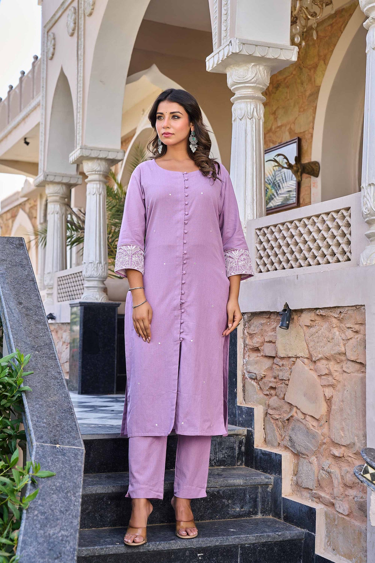 kurti set for women in lavender