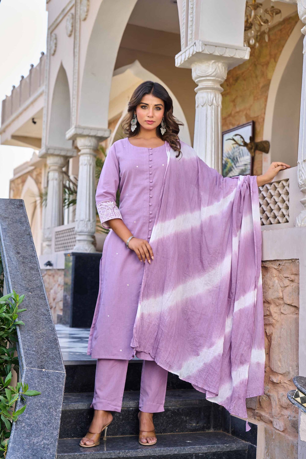 kurti set for women in lavender