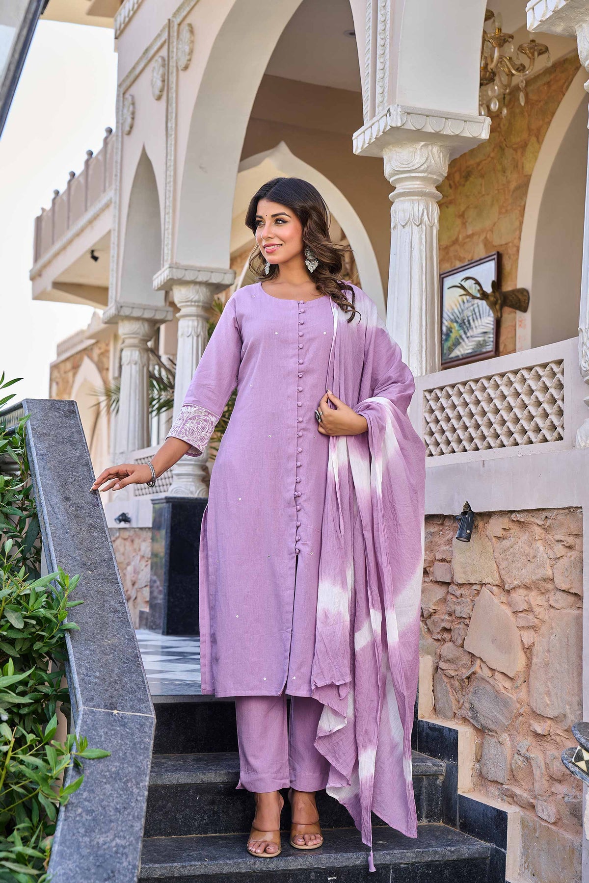 kurti set for women in lavender