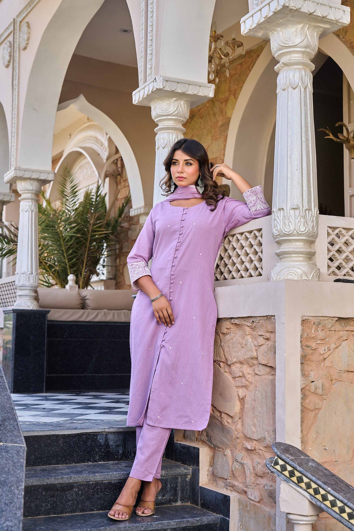 kurti set for women in lavender