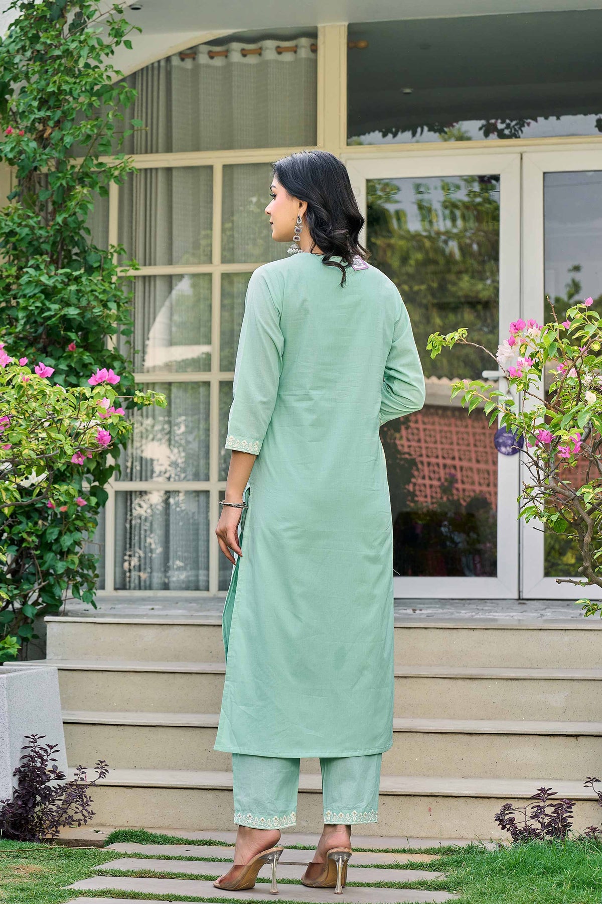 kurti set for women in light green