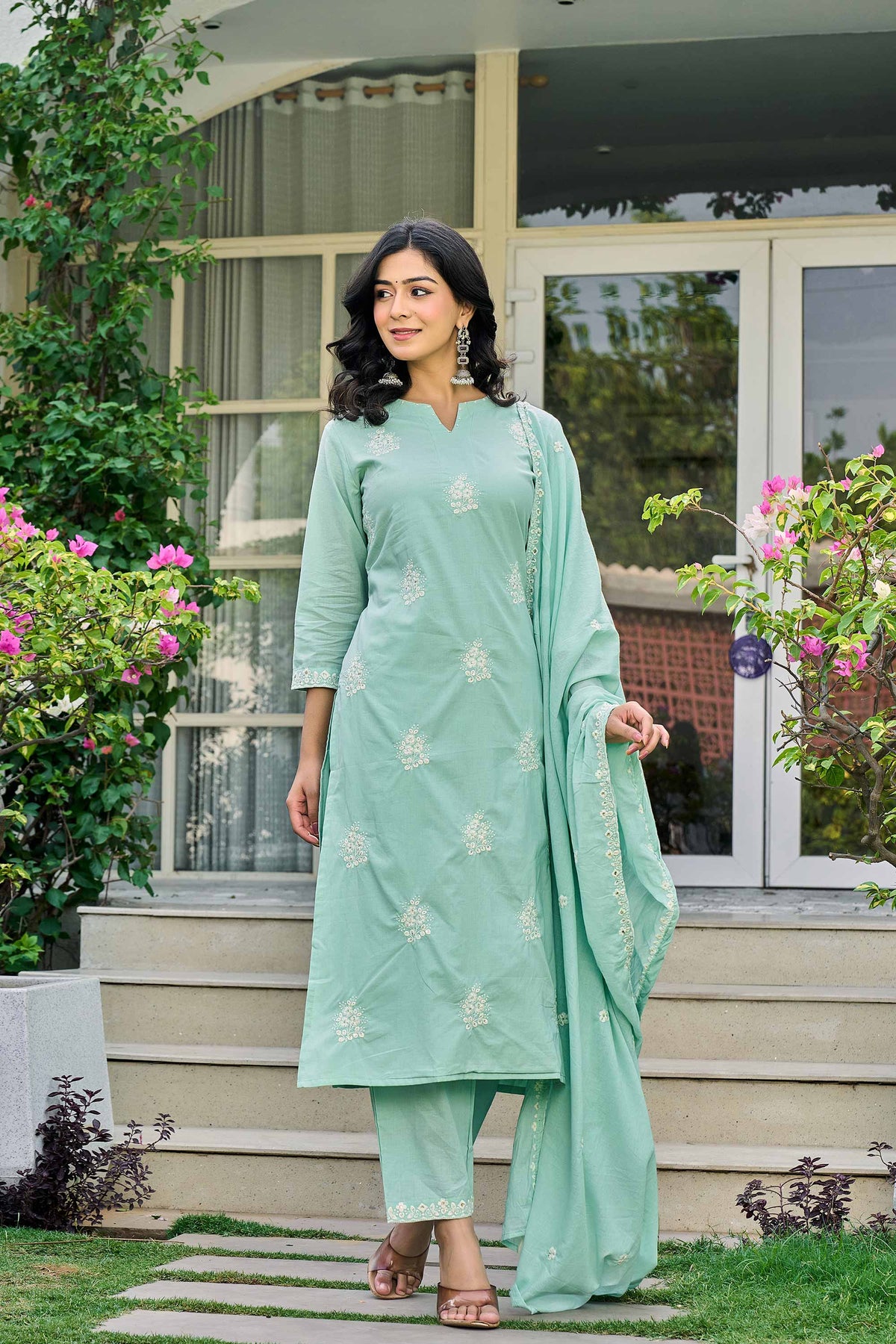 kurti set for women in light green