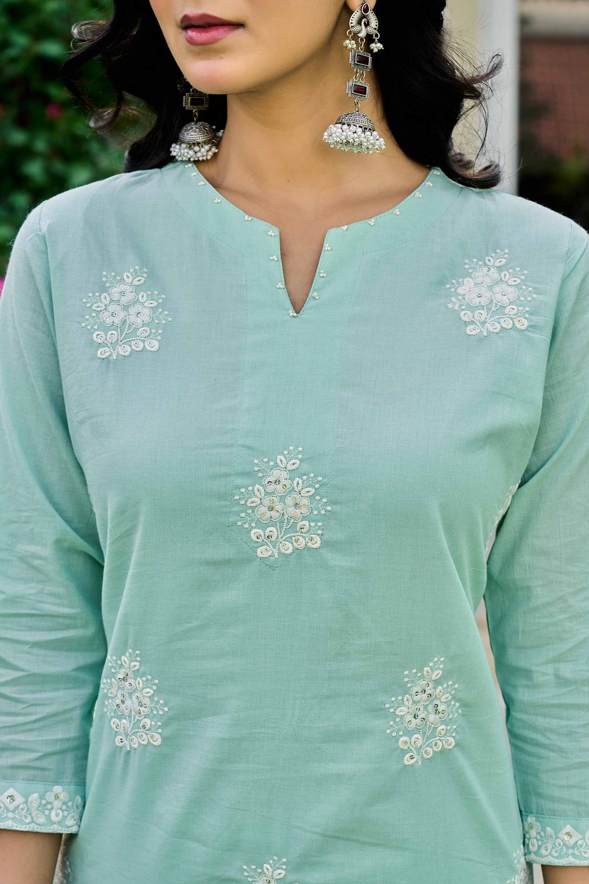 kurti set for women in light green