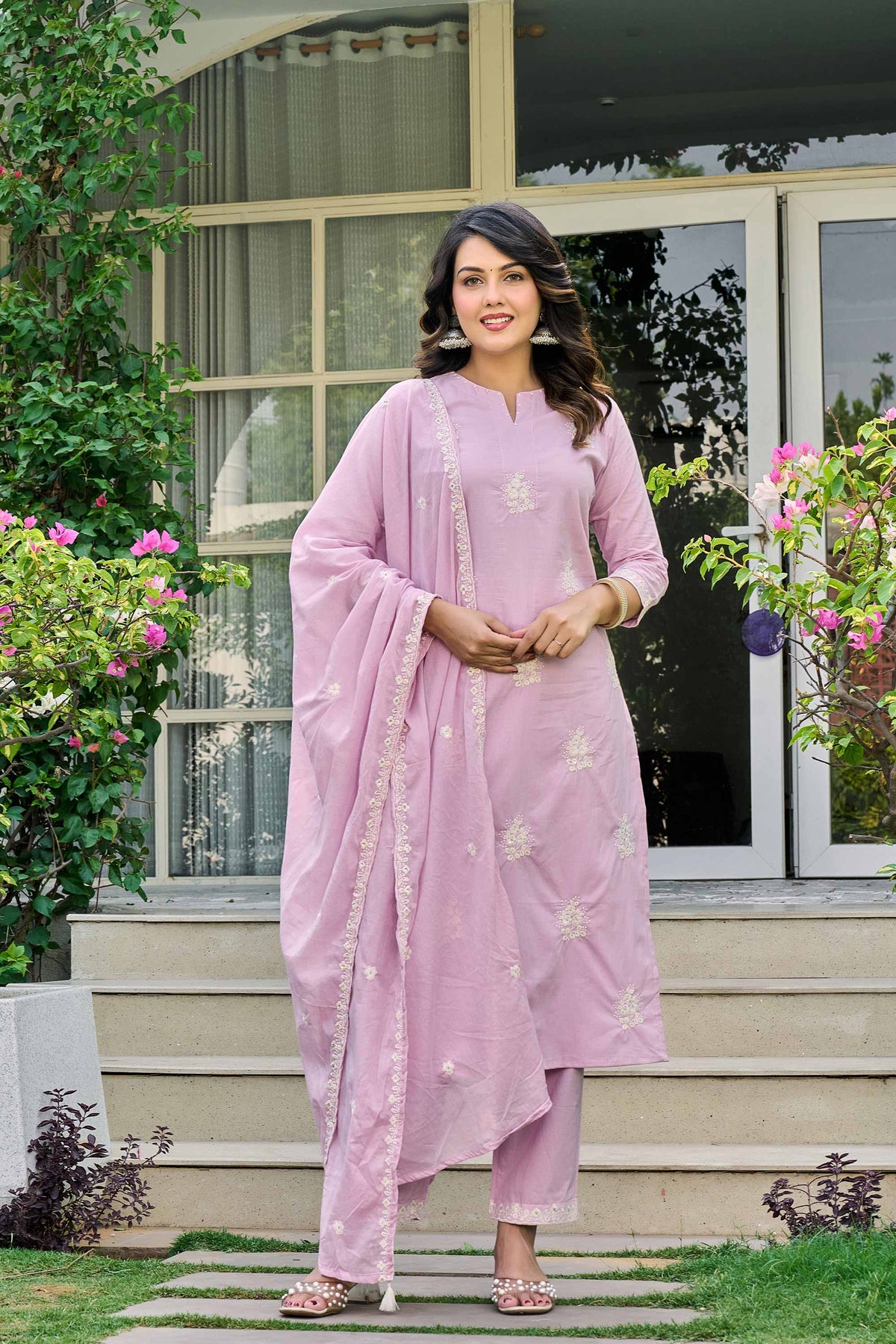kurti set for women in light pink