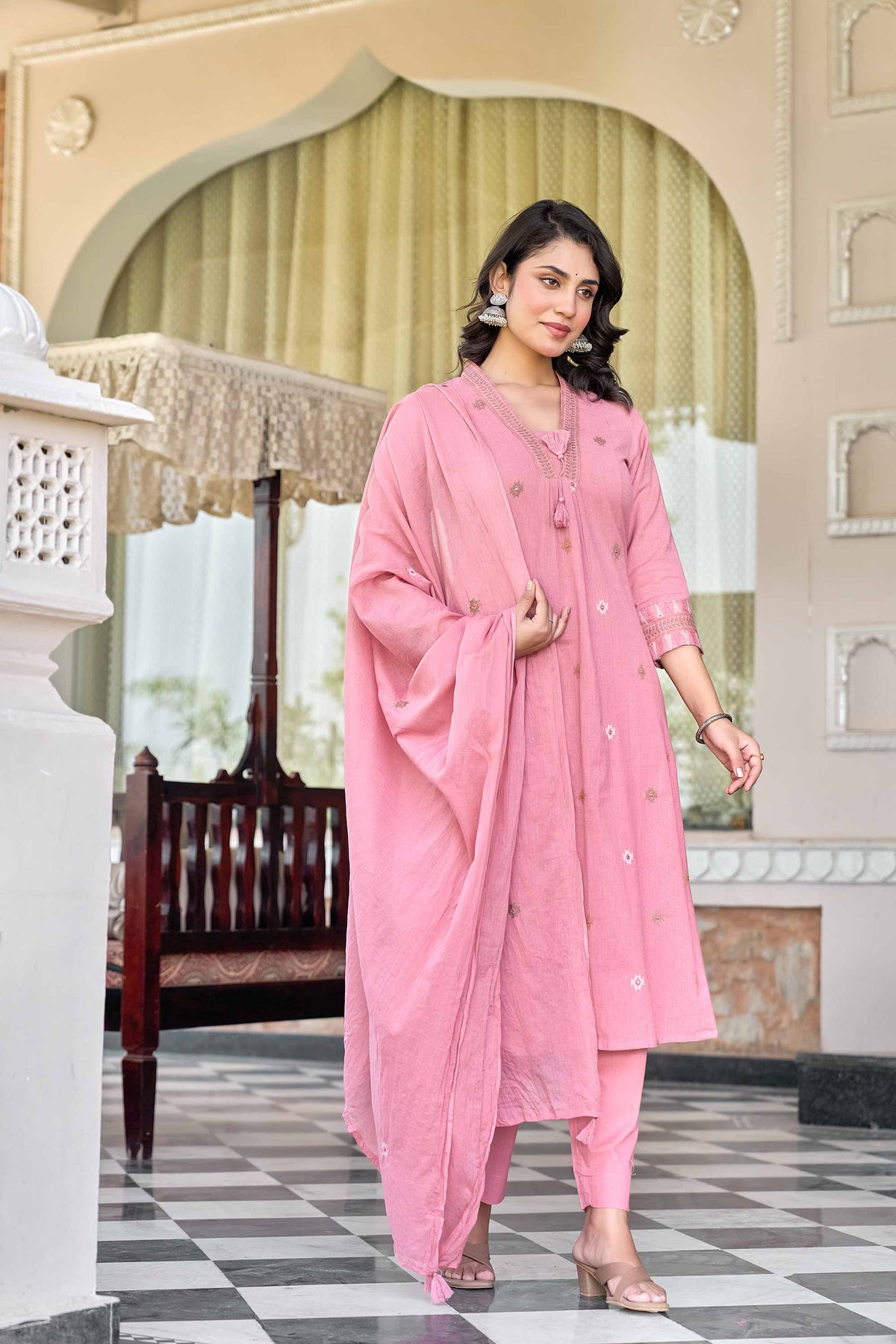 kurti set for women in pink