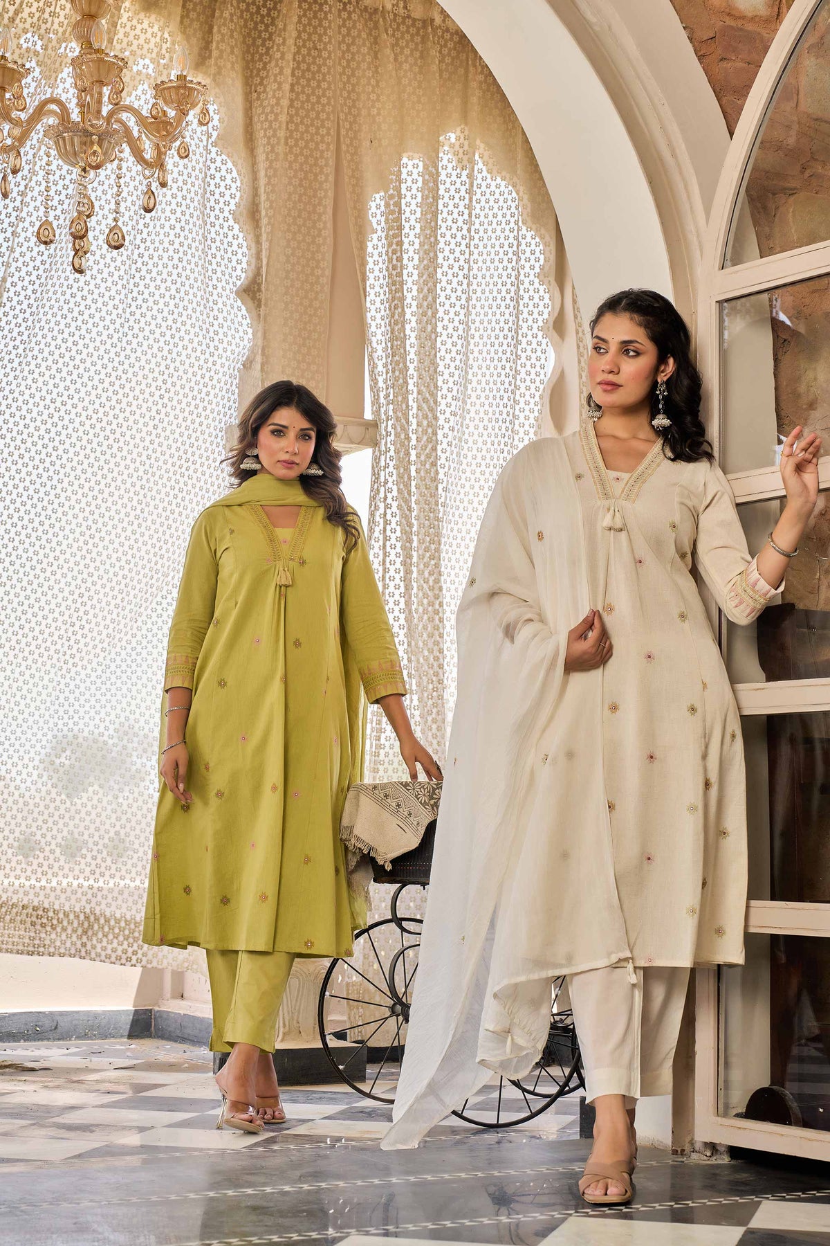 kurti set for women in white