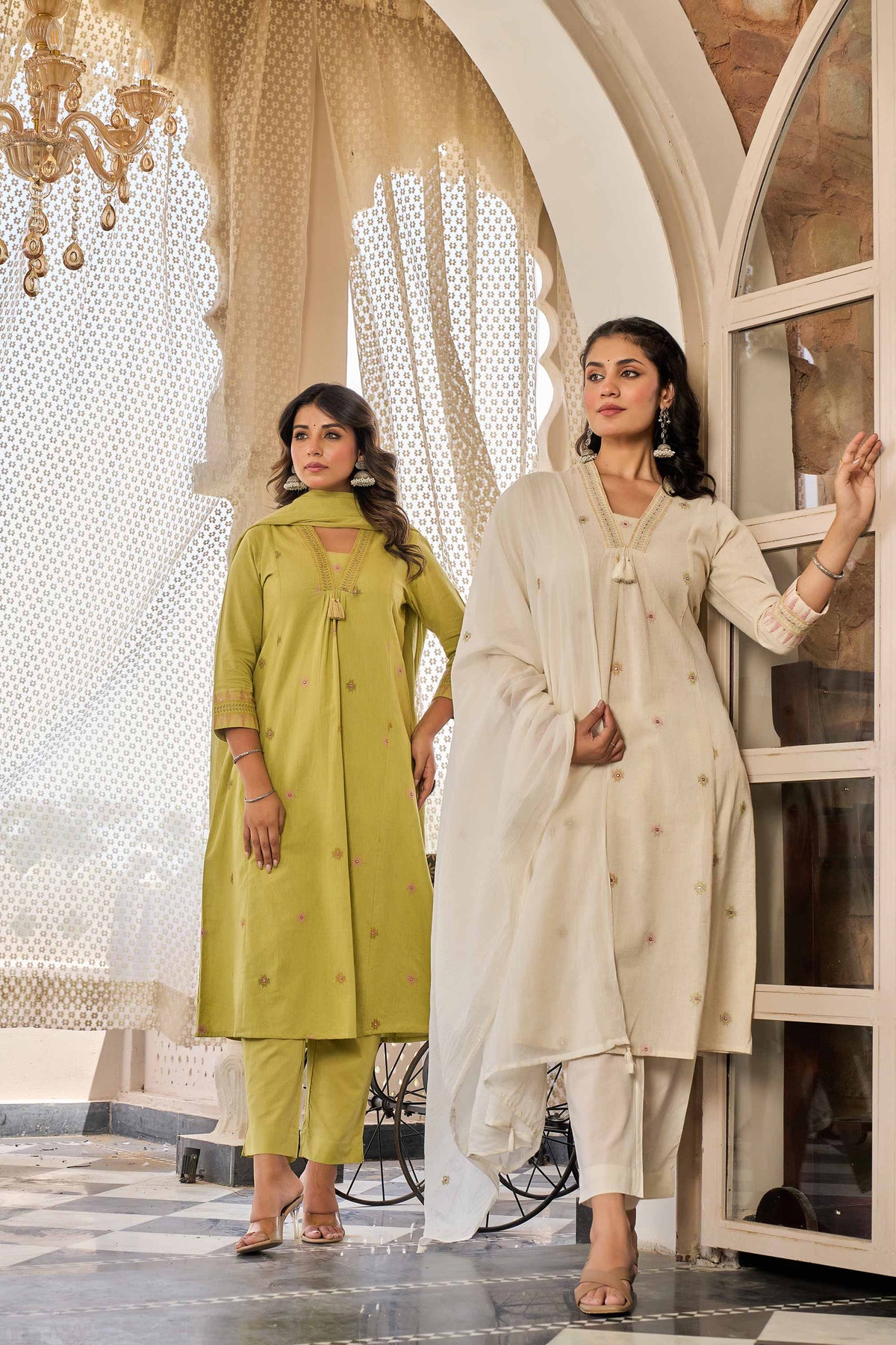 kurti set for women in white