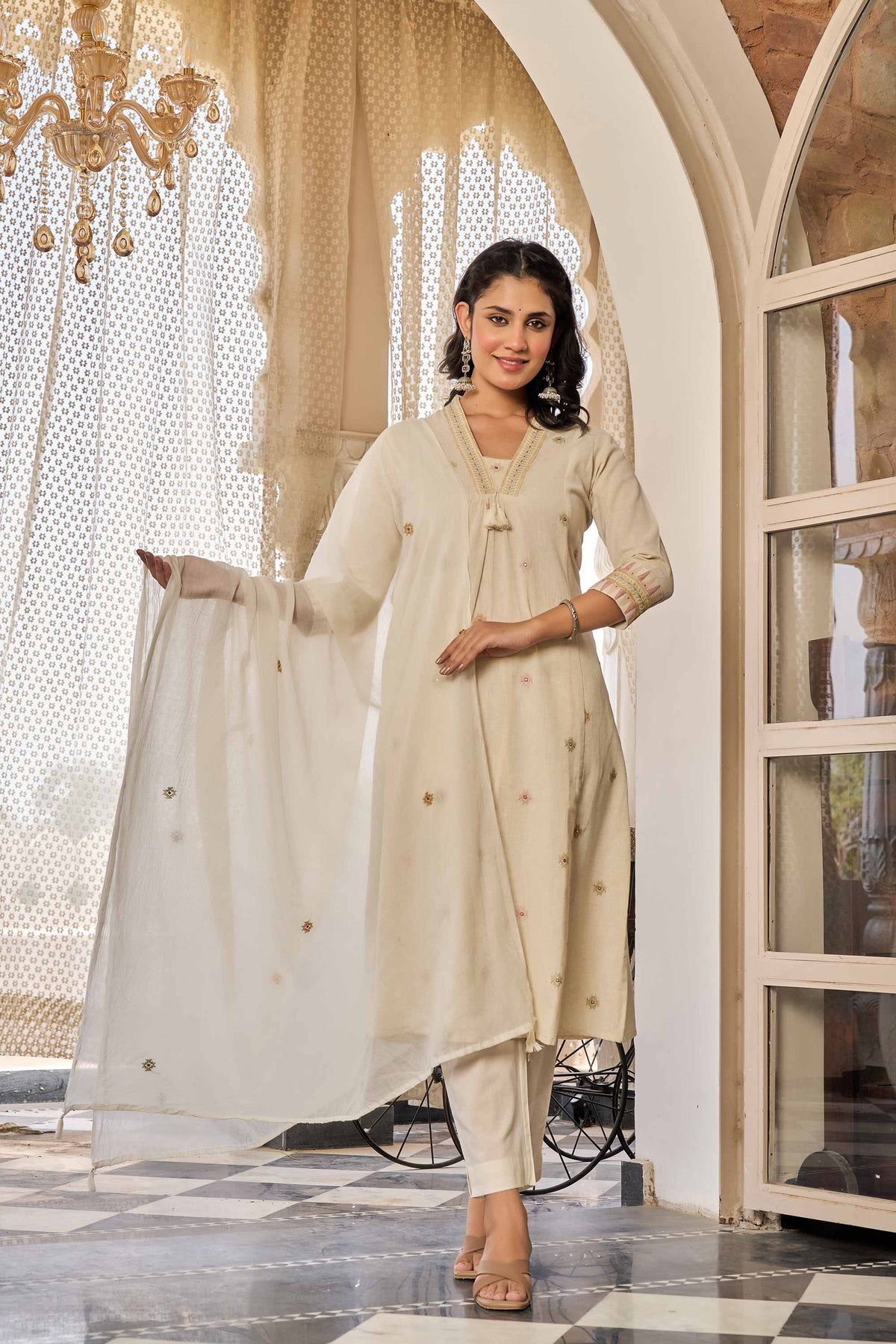 kurti set for women in white