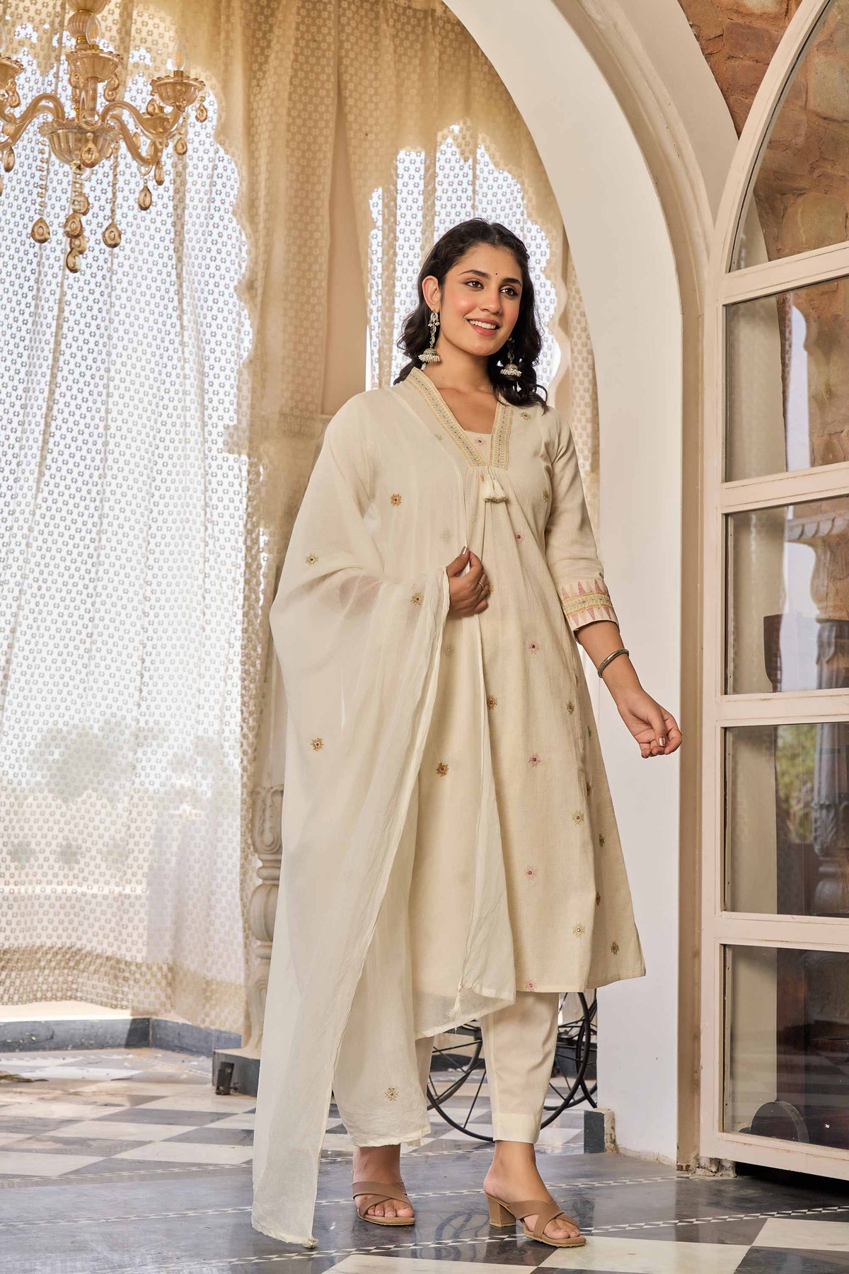 kurti set for women in white