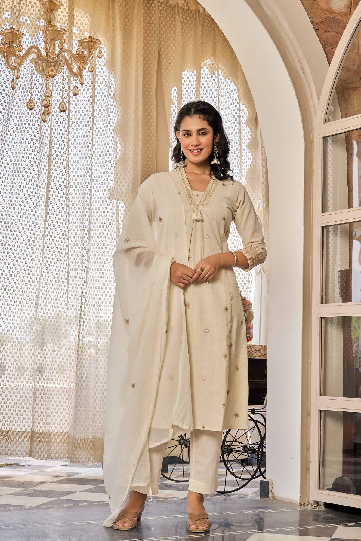 kurti set for women in white