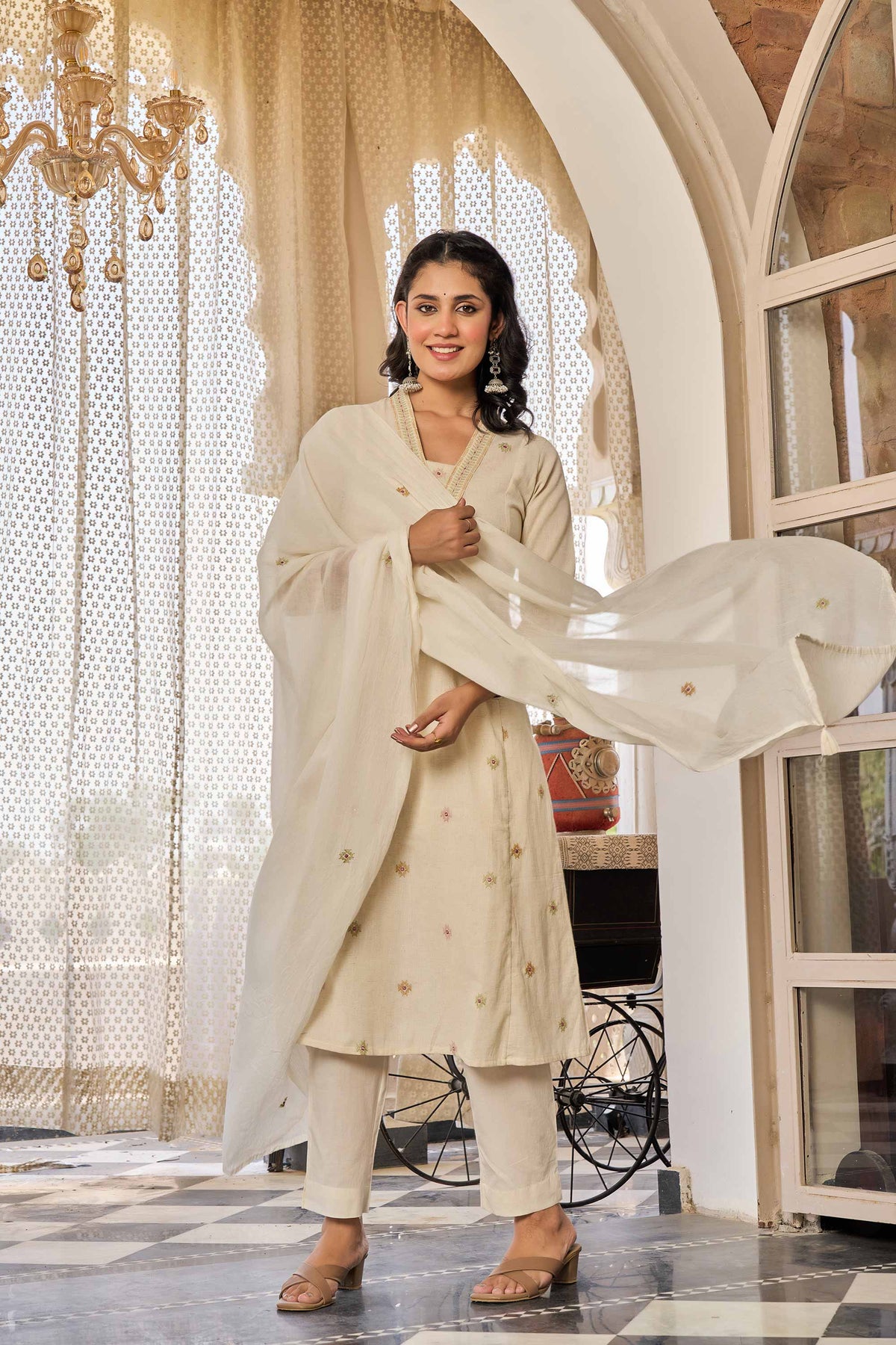kurti set for women in white
