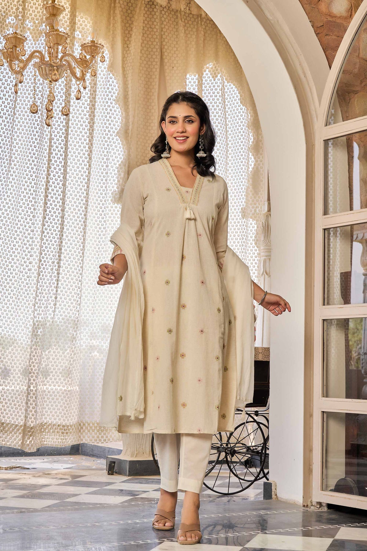 kurti set for women in white