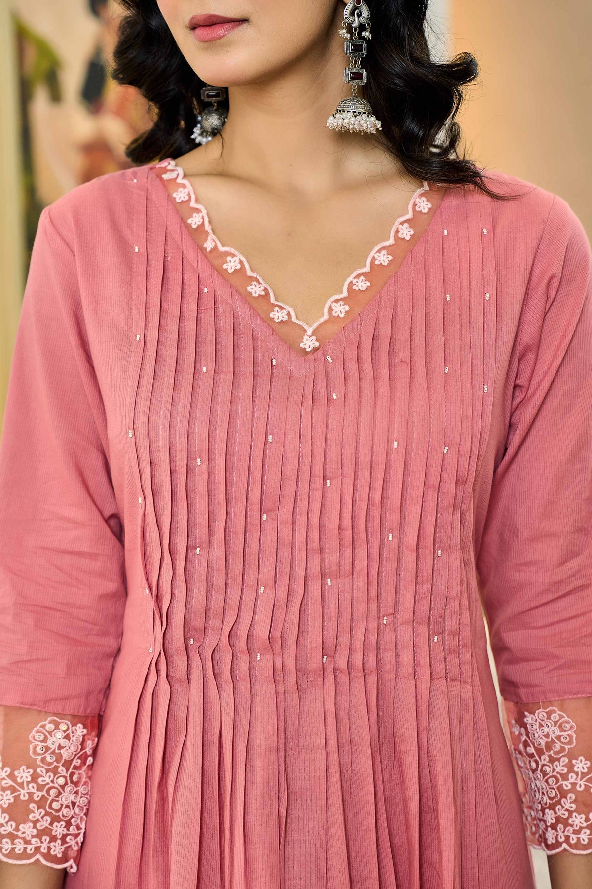 kurti set for women in pink