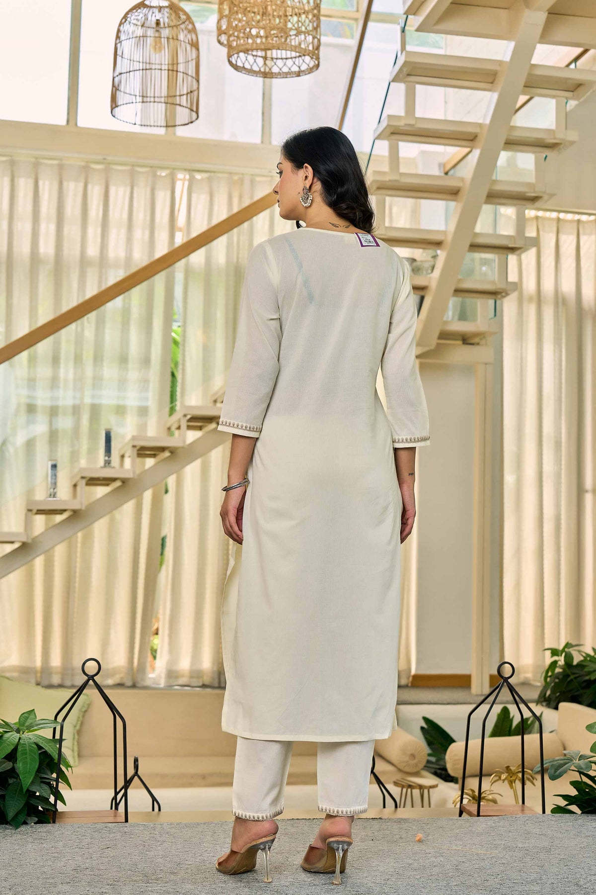 kurti set for women in cream