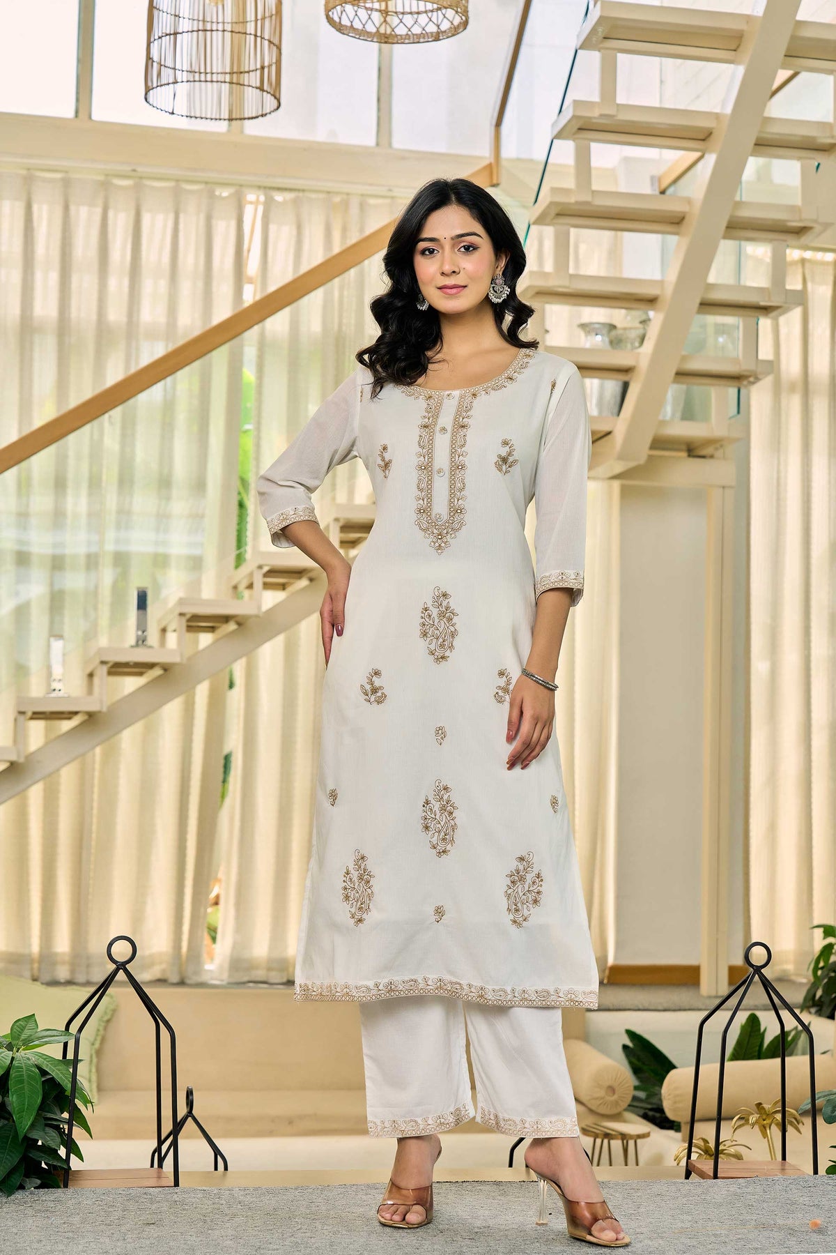 Nimaya White Kurti Set