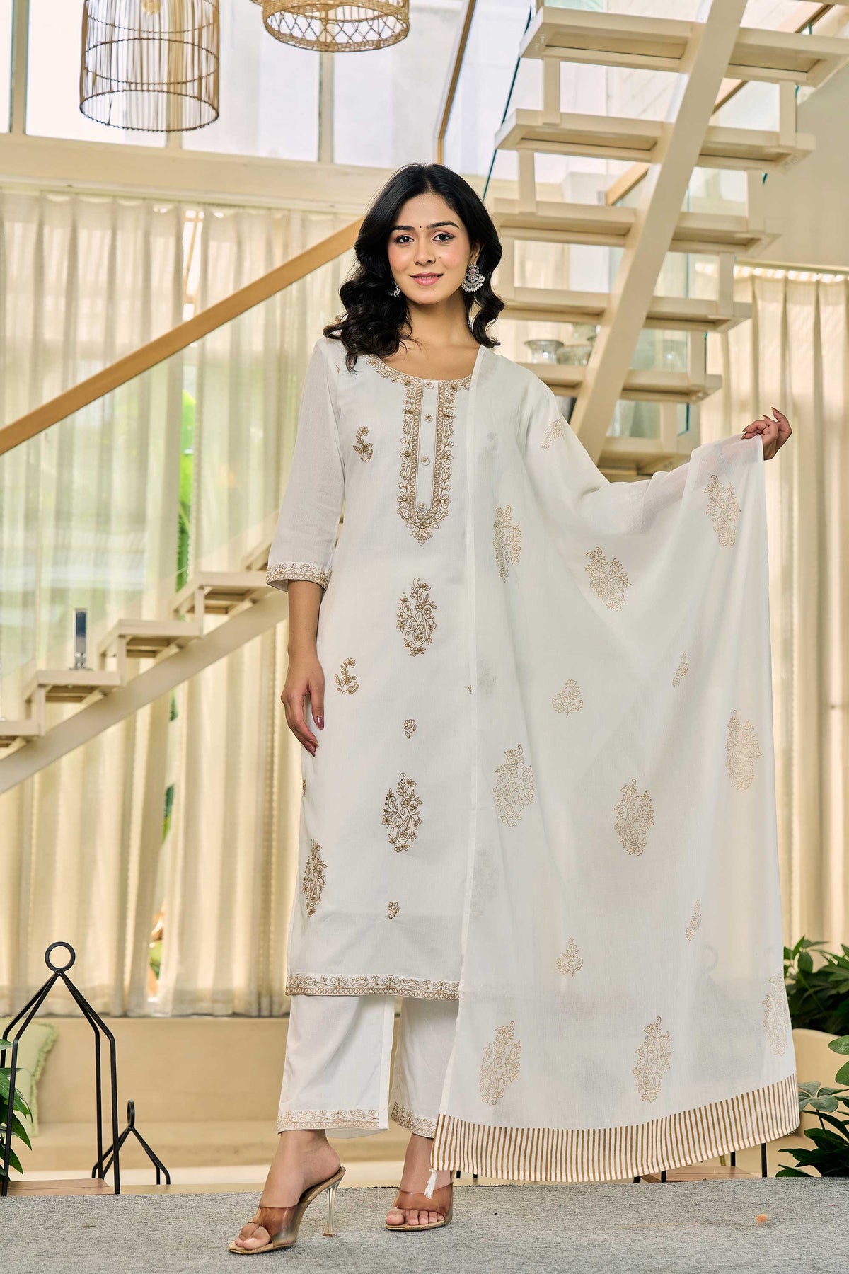 Nimaya White Kurti Set