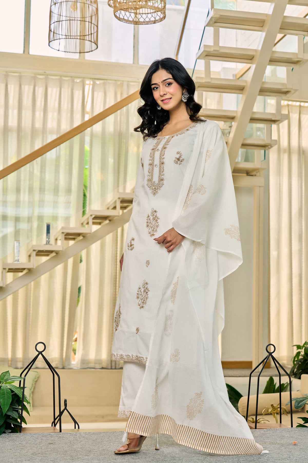 Nimaya White Kurti Set