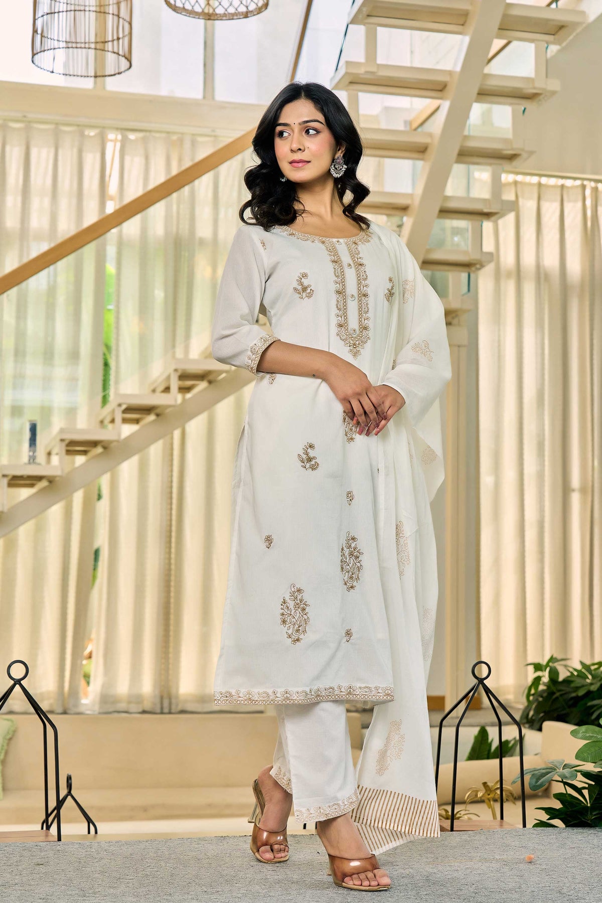 Nimaya White Kurti Set