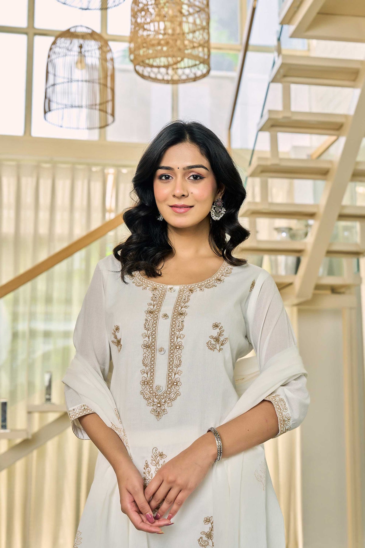 Nimaya White Kurti Set