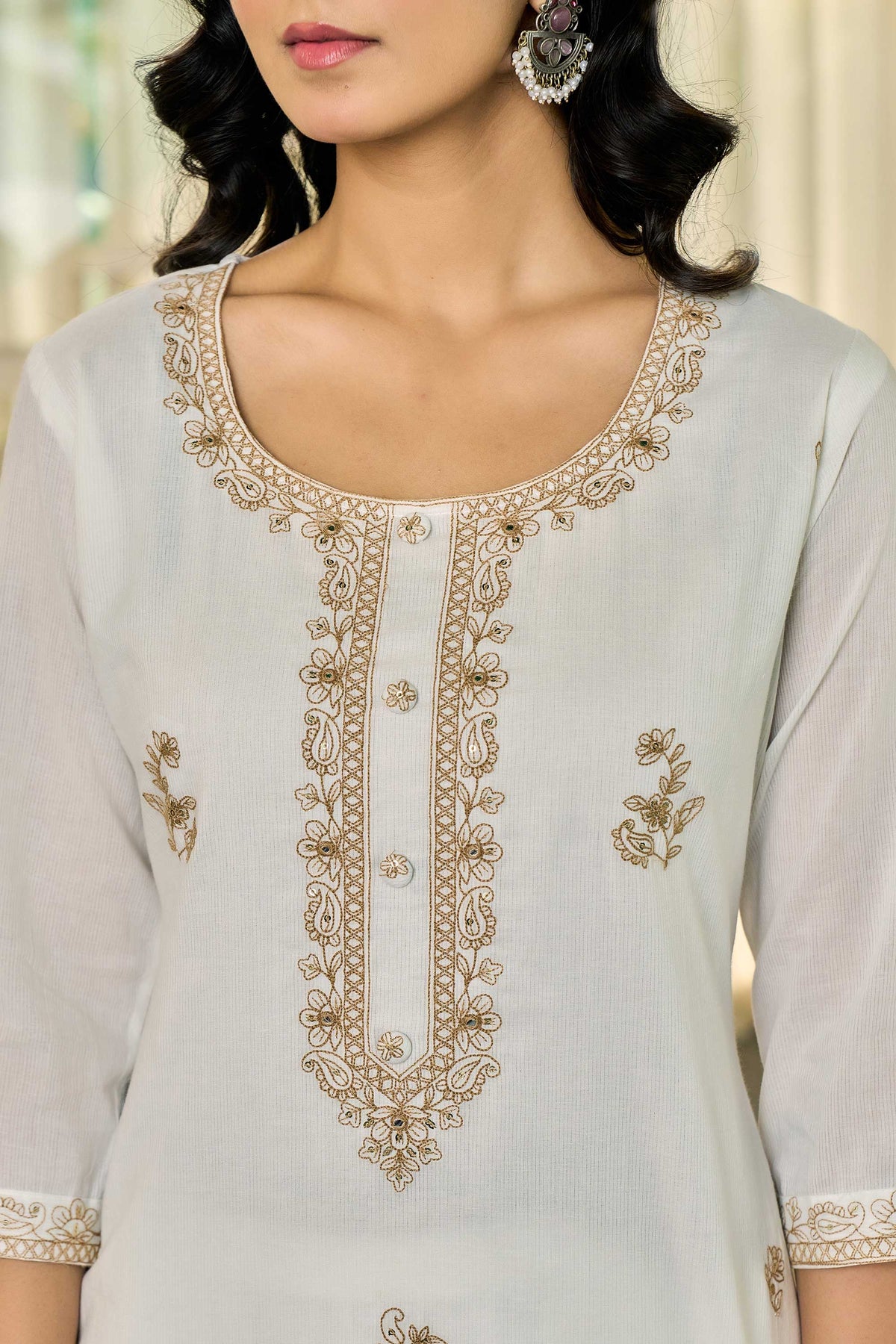 Nimaya White Kurti Set