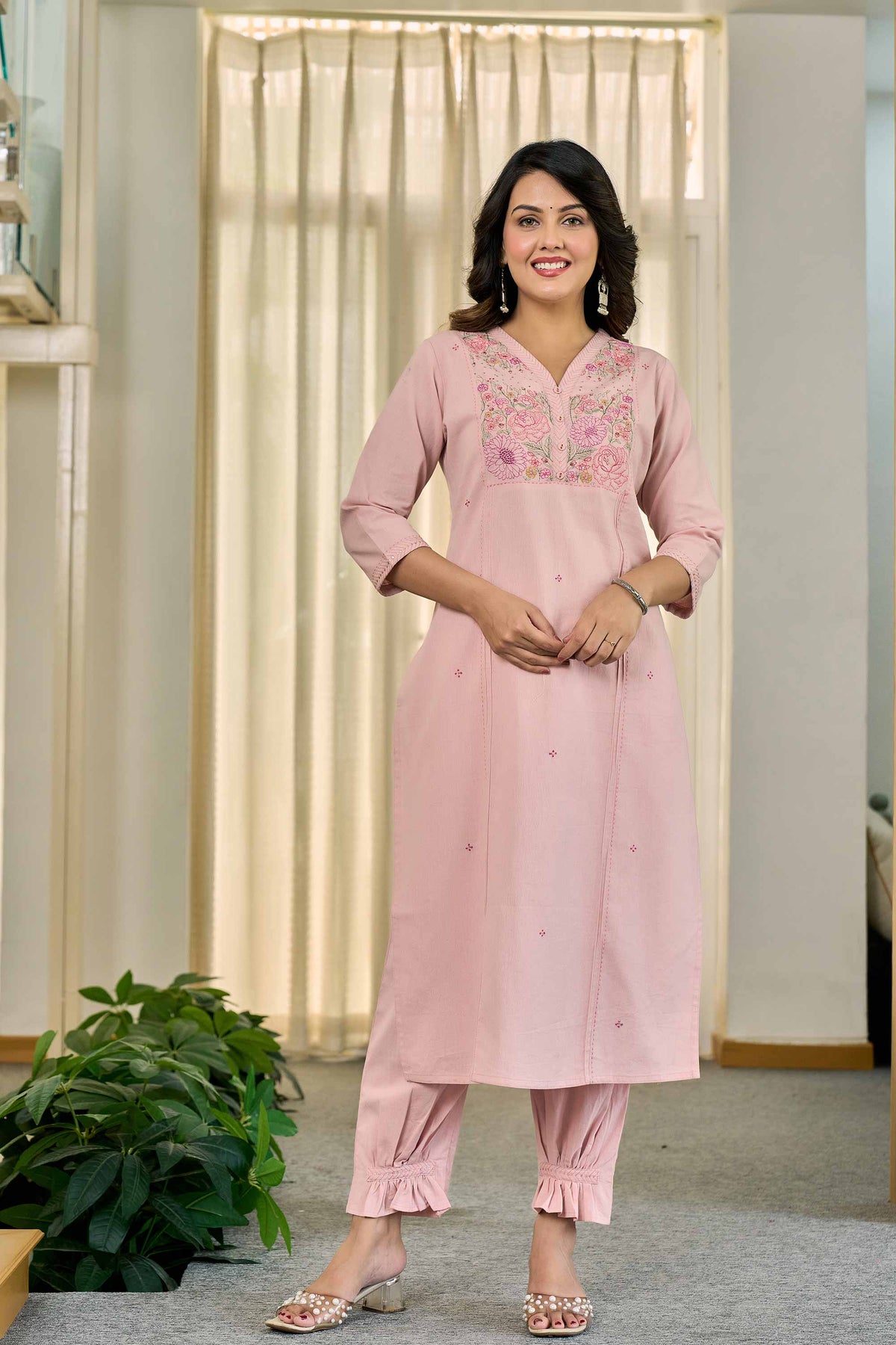 Ruhani Baby Pink Kurti Set