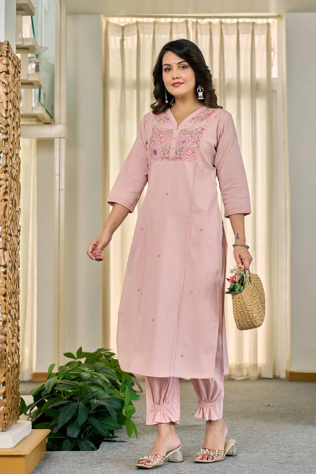 Ruhani Baby Pink Kurti Set