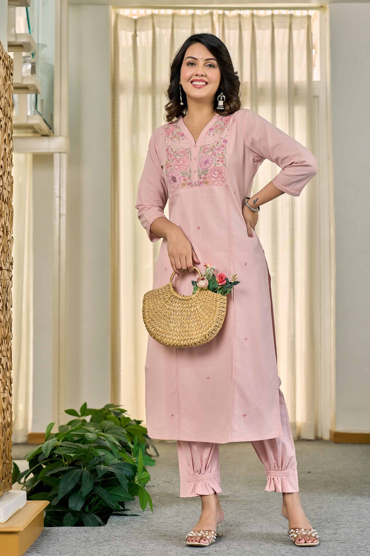 Ruhani Baby Pink Kurti Set
