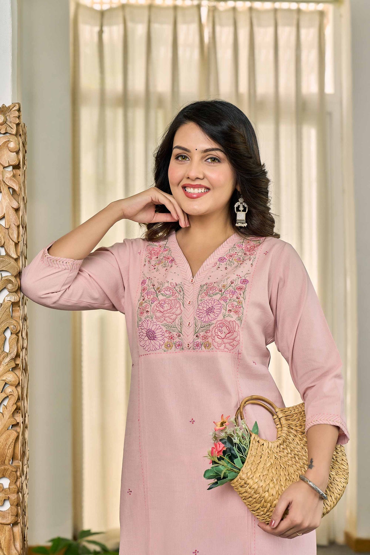 Ruhani Baby Pink Kurti Set