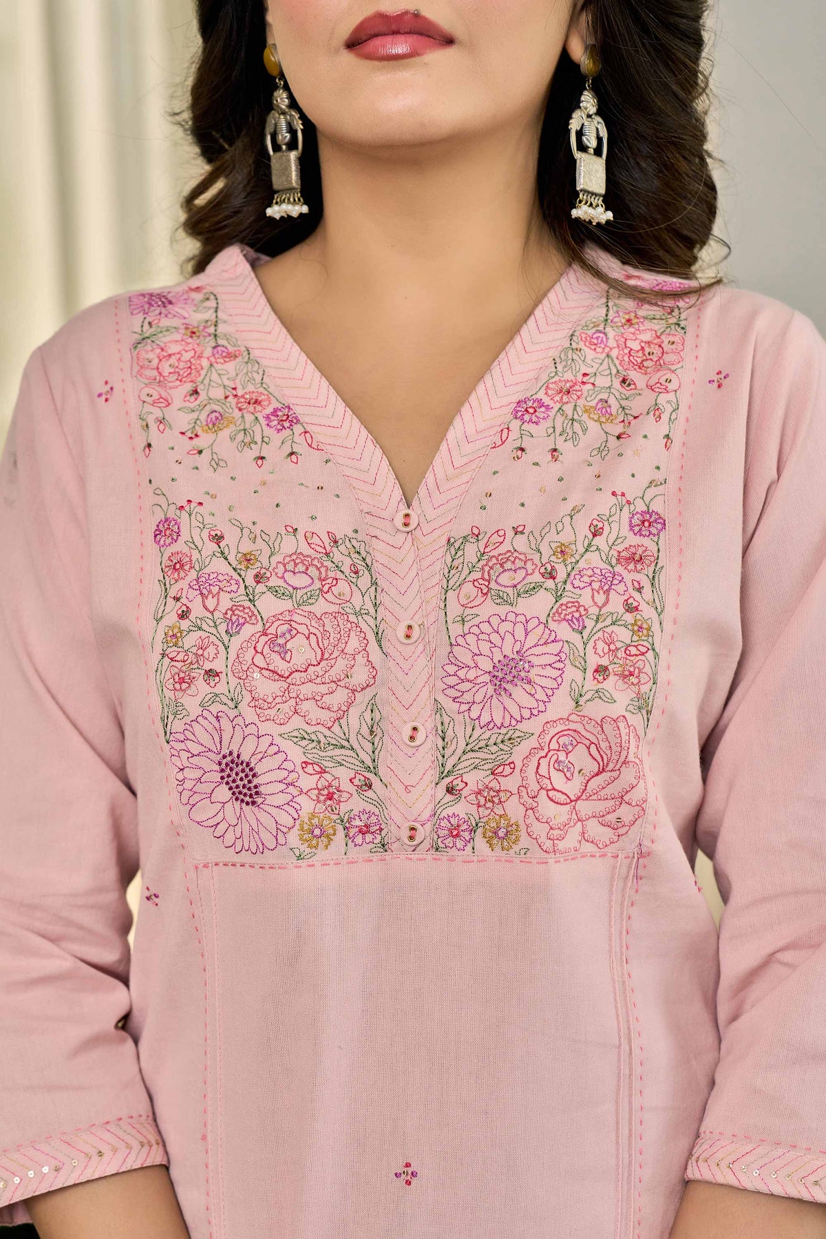 Ruhani Baby Pink Kurti Set