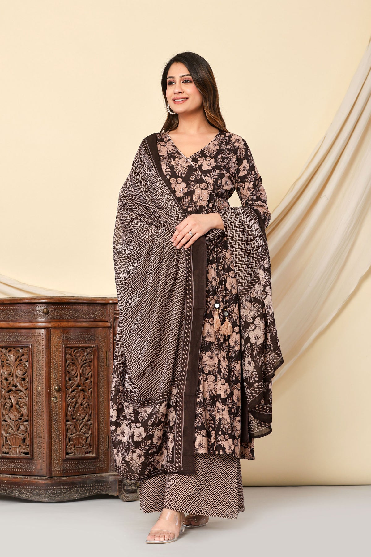 kurti set plazo pant for women in black