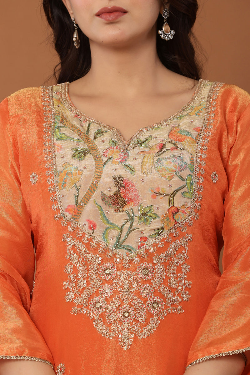 kurti set for women in orange