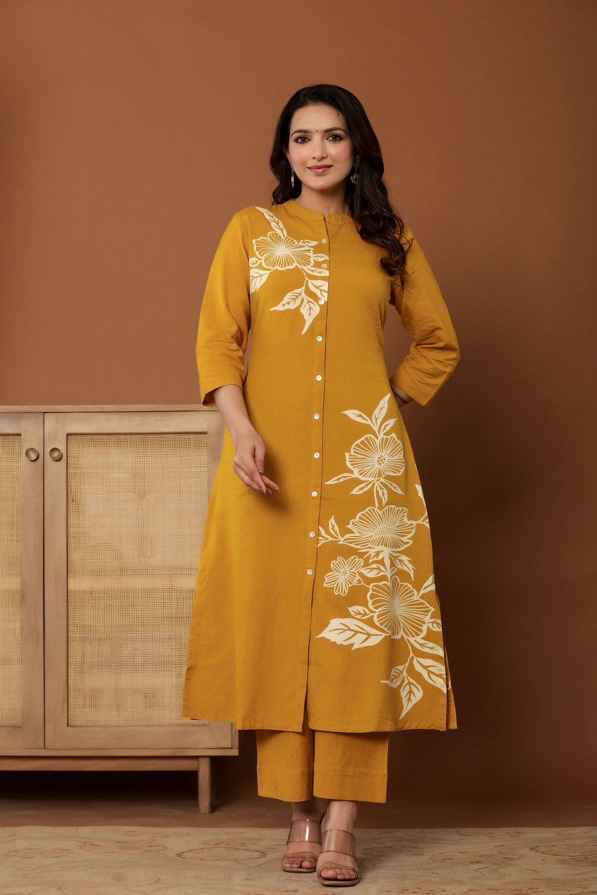 kurti set for women in yellow